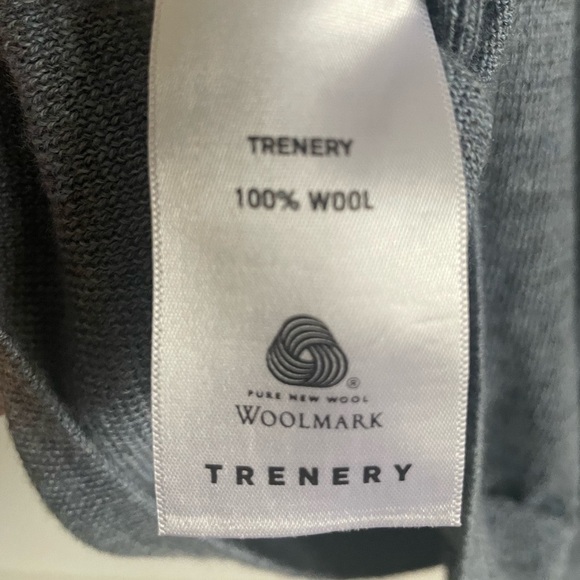Trenery Australian Wool Blue V-Neck Sweater. Pre-Owned. - Picture 5 of 5